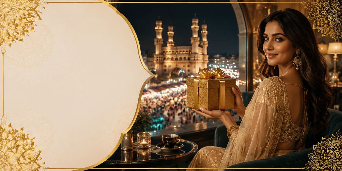 Night market in Hyderabad near Charminar, relaxed mobile gaming atmosphere