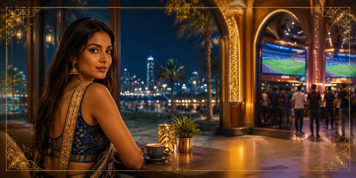 Young Indian woman enjoying casino app in Mumbai